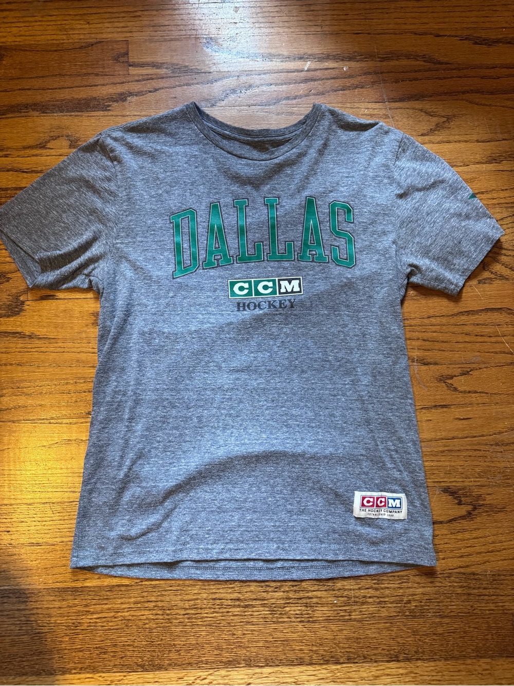 CCM Dallas Stars Gray Crewneck Tee